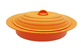 橙色300ml硅胶蒸锅